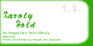 karoly hold business card